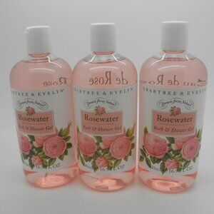 CRABTREE & EVELYN Bath & Shower Gel ROSEWATER 16.9 oz - Lot of 3